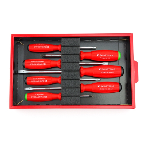 PB Swiss Tools schroevendraaierset plat en Pozidriv 7-delig