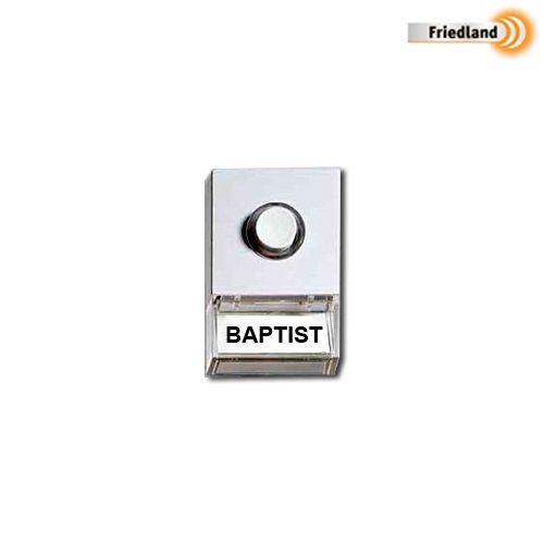 Beldrukker Friedland Pushlite verlicht 40x60mm wit/wit